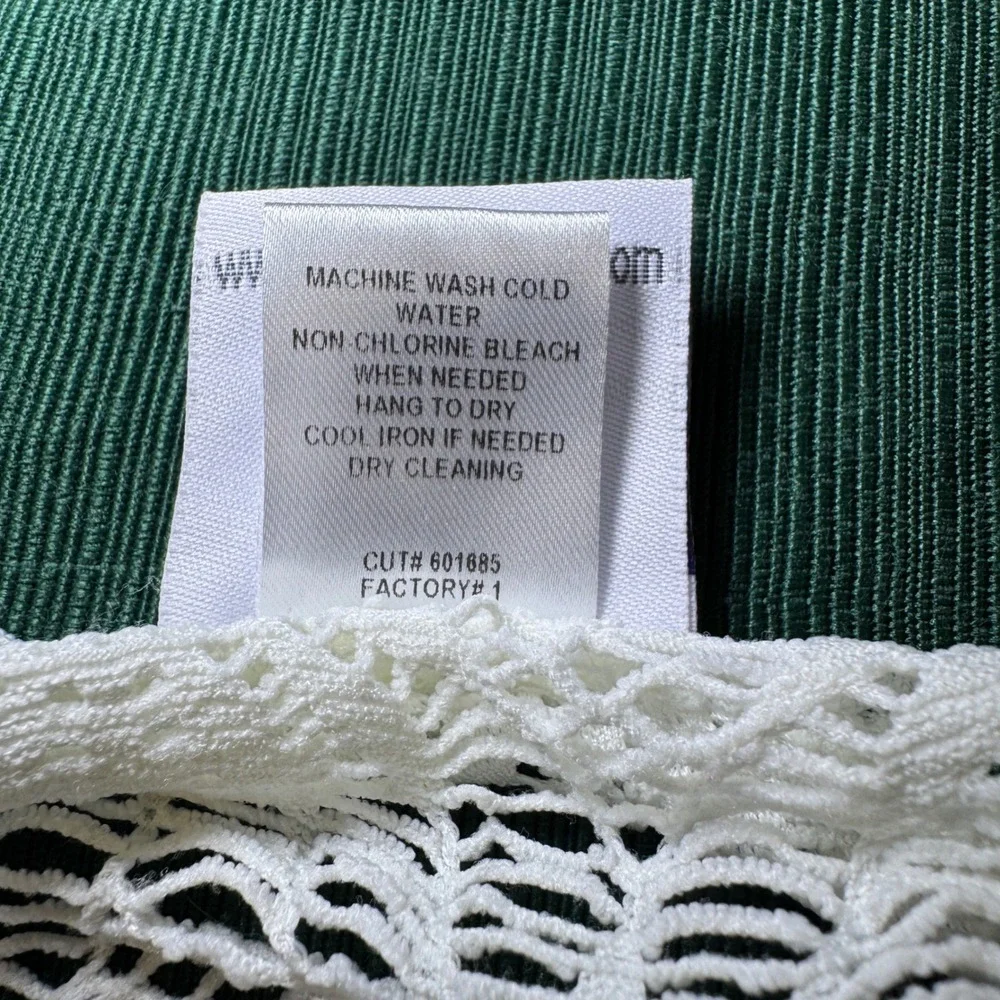 Always For Me‎ White Crochet Lace Swim Cover Up Tunic V-Neck 1X